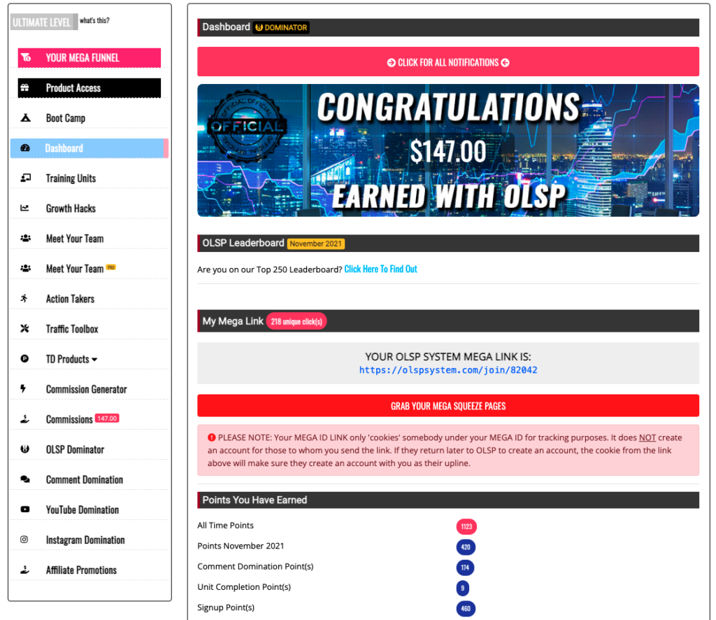 OLSP System Dashboard