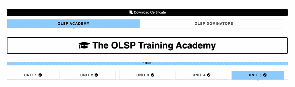 OLSP Academy Training Units
